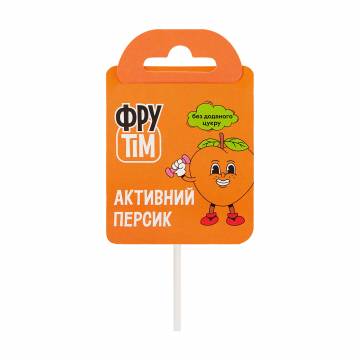 Натуральный леденец на палочке Фрутiм Активный персик, 10 г Натуральный леденец на палочке Фрутiм Активный персик, 10 г