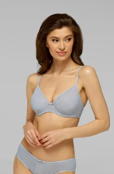 Женский голубой бюстгальтер с узором Голубой 85B MARC&ANDRE S22-0317-RGM-LY