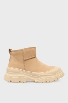 Женские бежевые замшевые полусапоги La Rioja Бежевый 39 PRPY PRFAS0925W