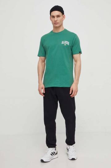 Хлопковая футболка Ellesse Harvardo T-Shirt мужская цвет зелёный с принтом SHV20245 Хлопковая футболка Ellesse Harvardo T-Shirt мужская цвет зелёный с принтом SHV20245