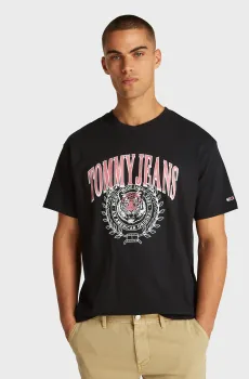 Мужская черная футболка TJM RLX VARSITY TIGER TEE Черный M Tommy Jeans DM0DM21191