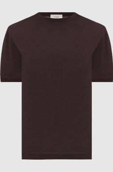 Коричневая футболка с шелком