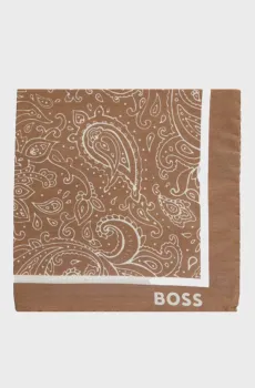 Мужской бежевый платок с узором Бежевый ONESIZE BOSS 50491125;260