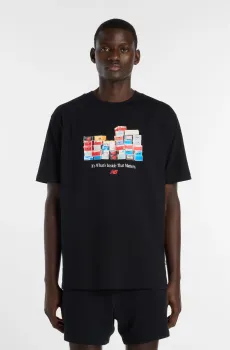 Мужская черная футболка Boxes Черный XL New Balance MT61H0DXBK