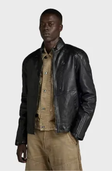 Мужская черная кожаная куртка Biker Черный XXL G-Star RAW D24275,B508