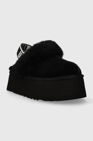 Замшевые тапочки UGG W FUNKETTE цвет чёрный 1113474 BLK