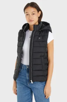 Женский черный жилет TJW BASIC HOODED VEST Черный L Tommy Jeans DW0DW18310