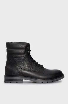 Мужские черные кожаные ботинки WARM PADDED HILFIGER LTH BOOT Черный 45 Tommy Hilfiger FM0FM04802