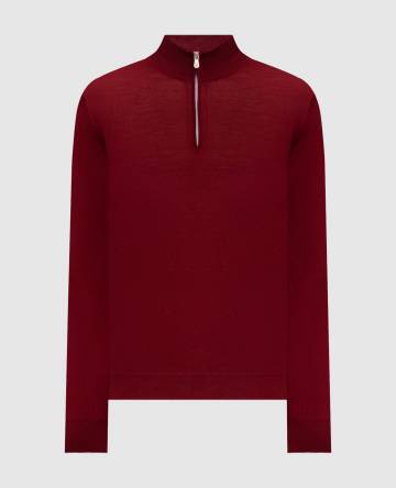 Бордовый джемпер из шерсти и кашемира с молнией