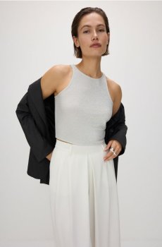 Reserved - Металевий топ з люрексом - срібний - 5522V-SLV