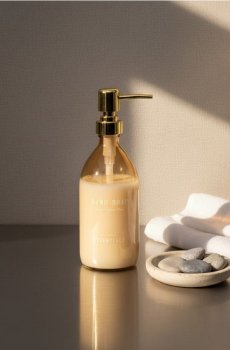 Скляний дозатор для рідкого мила - нюдовий