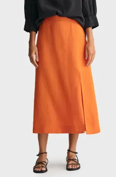 Женская оранжевая льняная юбка REL MIDI LINEN BLEND Оранжевый 34 Gant 4400123
