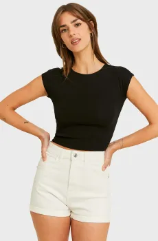 Женские белые джинсовые шорты Белый 32 Tally Weijl SSHCOMOMIC