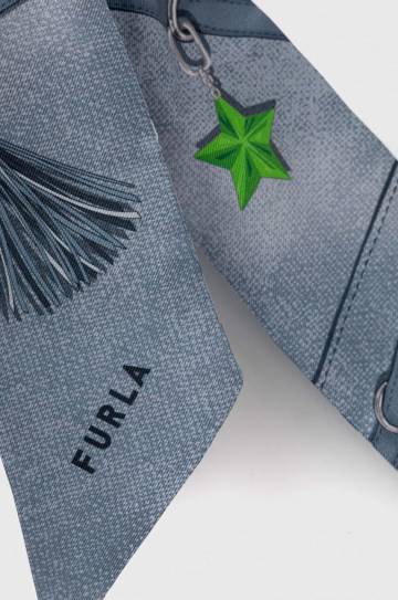 Шелковый платок Furla цвет голубой узор Шелковый платок Furla цвет голубой узор