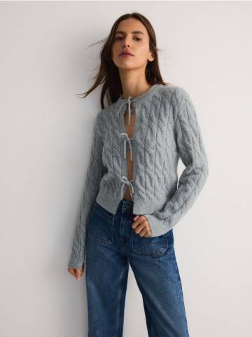 Reserved - LADIES` SWEATER - блідо-зелений - 057DX-07X Reserved - LADIES` SWEATER - блідо-зелений - 057DX-07X