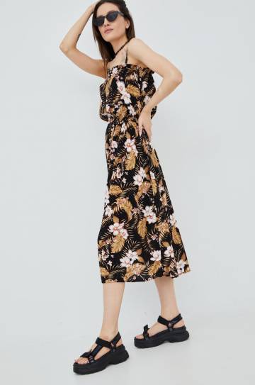 Платье Rip Curl цвет чёрный midi прямая