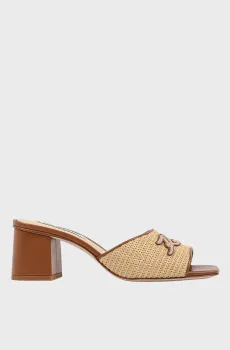 Женские бежевые кожаные мюли Бежевый 38 Karl Lagerfeld KL32400A;JNT
