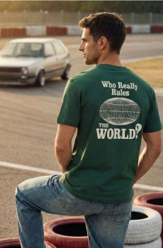 Бавовняна футболка з принтом - зелений