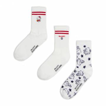 Cropp - 3 пачка шкарпеток Hello Kitty - білий Cropp - 3 пачка шкарпеток Hello Kitty - білий