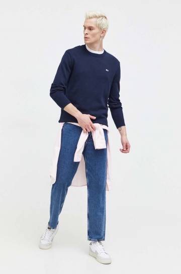 Хлопковый свитер Tommy Jeans цвет синий Хлопковый свитер Tommy Jeans цвет синий