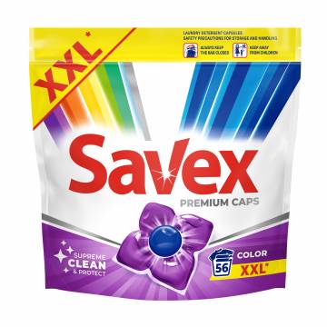 Капсулы для стирки Savex Premium Caps Color, 56 стирок, 56 шт Капсулы для стирки Savex Premium Caps Color, 56 стирок, 56 шт