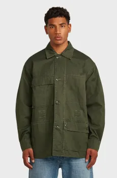 Мужская оливковая двусторонняя рубашка Reversible Оливковый L G-Star RAW D28340,E396