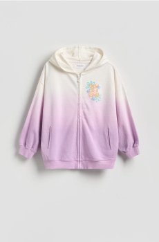 Reserved - Толстовка на блискавці з принтом - лавандовий - 977HV-04X