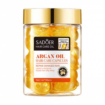 Восстанавливающие капсулы для волос Sadoer Argan Oil Hazelnut Smooth Hair Care Capsules с маслом аргана и орешником, 30*1 мл Восстанавливающие капсулы для волос Sadoer Argan Oil Hazelnut Smooth Hair Care Capsules с маслом аргана и орешником, 30*1 мл