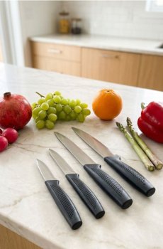Ножі кухонні, 4 шт. - чорний