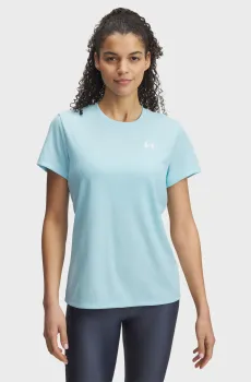 Женская голубая футболка Tech Rib SSC Голубой XS Under Armour 1389852-494