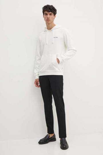 Хлопковая кофта Pepe Jeans SEDRIC P мужская цвет белый с капюшоном с принтом PM582710 Хлопковая кофта Pepe Jeans SEDRIC P мужская цвет белый с капюшоном с принтом PM582710