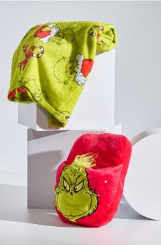 Плед і грілка для ніг Grinch - червоний