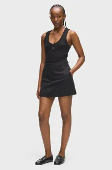 Женская черная шерстяная юбка MINI Черный 44 Karl Lagerfeld B1W12029