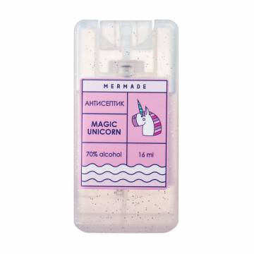 Антисептик-спрей для рук Mermade 70% Alcohol Hand Antiseptic Magic Unicorn, 16 мл Антисептик-спрей для рук Mermade 70% Alcohol Hand Antiseptic Magic Unicorn, 16 мл