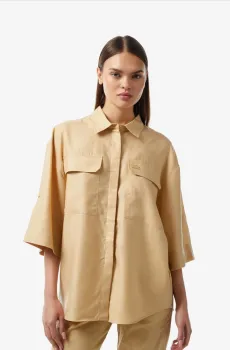 Женская бежевая рубашка Бежевый 36 Lacoste CF0410IXQ