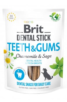Лакомство для собак Brit Dental Stick Teeth & Gums ромашка и шалфей, 251 г