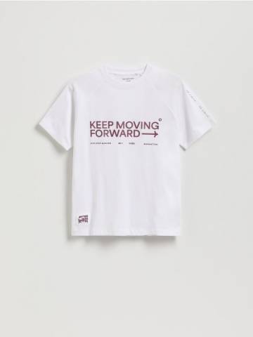 Reserved - Бавовняна футболка - білий - 040FH-00X