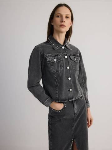 Reserved - LADIES` JACKET - сірий - 826EV-85J Reserved - LADIES` JACKET - сірий - 826EV-85J