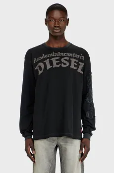Мужской черный лонгслив T-NORM-LS-AA3 Черный L Diesel A22660 0KNCN