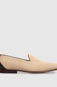 Бежевые слипоны из рафии