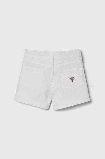 Детские джинсовые шорты Guess цвет белый однотонные регулируемая талия