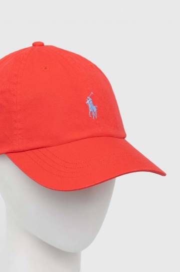 Хлопковая кепка Polo Ralph Lauren цвет красный с аппликацией 710667709 Хлопковая кепка Polo Ralph Lauren цвет красный с аппликацией 710667709