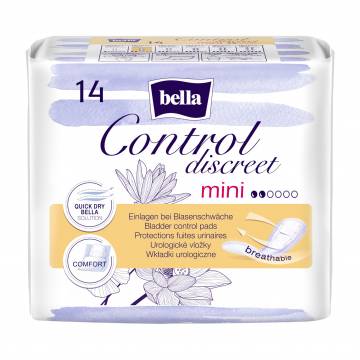 Урологические прокладки женские Bella Control Discreet Mini, 14 шт Урологические прокладки женские Bella Control Discreet Mini, 14 шт