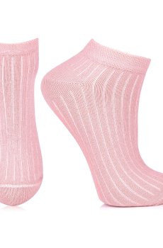 Носки женские AmiGA спортивные, розовый рубчик, размер 23-25