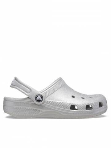 Crocs Шльопанці Classic Glitter Clog K 206993 Срібний Crocs Шльопанці Classic Glitter Clog K 206993 Срібний
