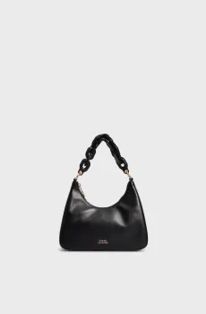 Женская черная кожаная сумка TH SOFT LEATHER SHOULDER BAG Черный ONESIZE Tommy Hilfiger AW0AW16293