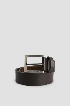 Мужской коричневый кожаный ремень Коричневый 95 Karl Lagerfeld 500498.815300;470