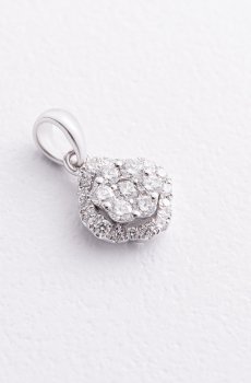 Золотая подвеска "Цветочек" c бриллиантами пб0064cha