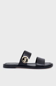 Женские черные кожаные слайдеры VERA FLAT THONG Черный 36 Michael Kors 40S4VEFS3L
