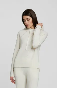 Женское белое кашемировое худи Белый 40 MARC&ANDRE W23-00CH0714